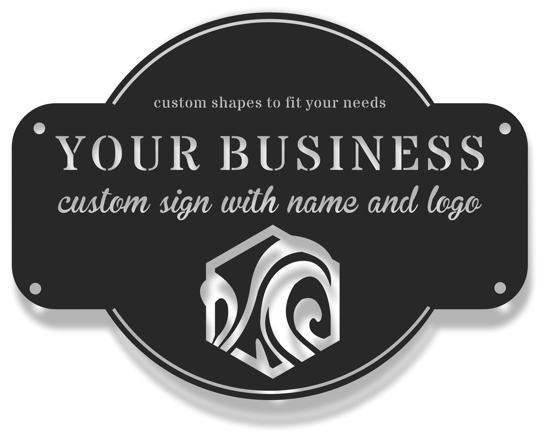 Metal Custom Business Sign | Custom Metal Business Logo Sign | 14 Color Options