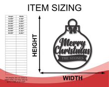 Load image into Gallery viewer, Custom Metal Christmas Bulb Signs | Metal Christmas Wall Decor | Christmas Plaque | 15 Color Options
