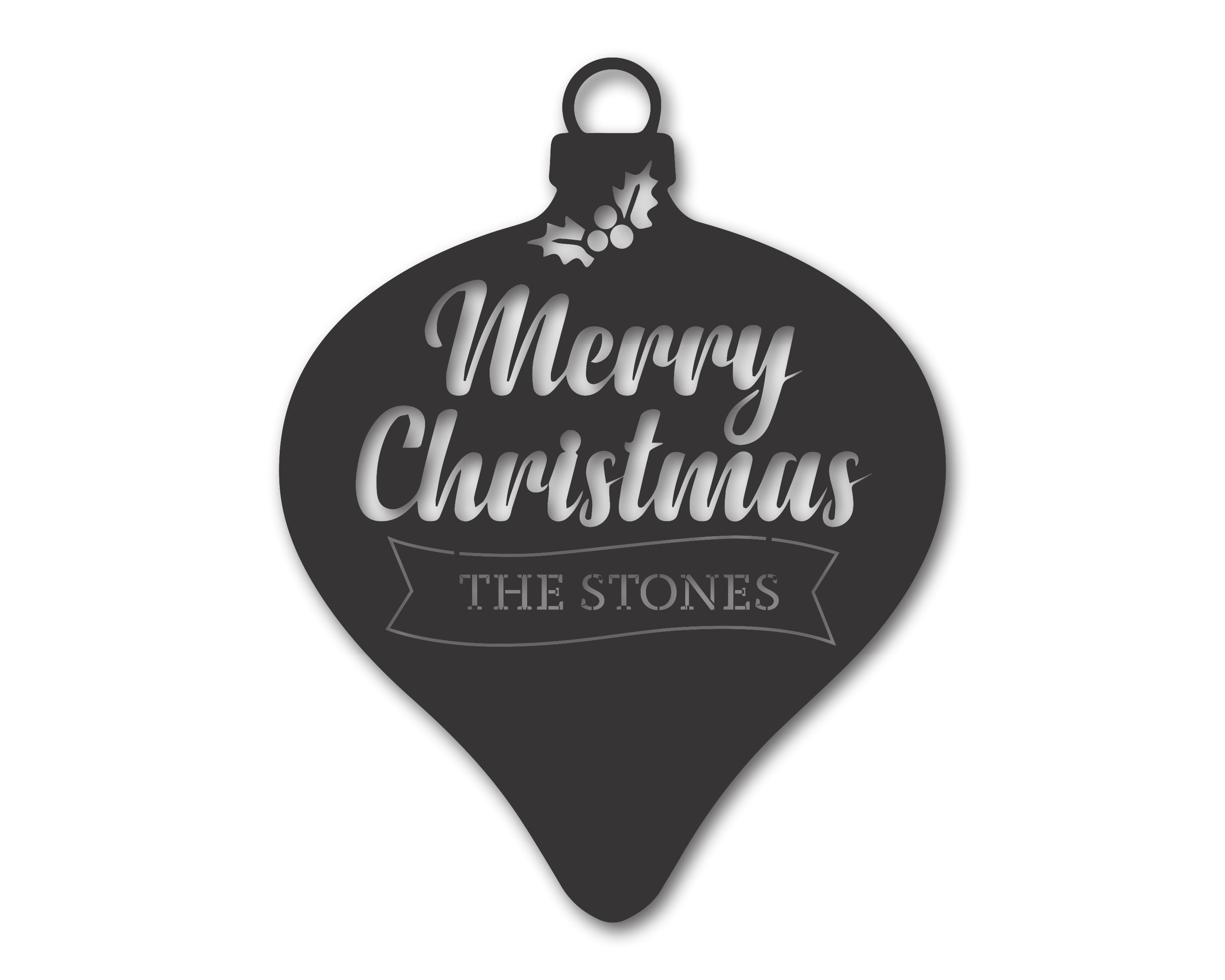 Metal Christmas Ornament Wall Decor | Custom Metal Christmas Sign | 15 Color Options