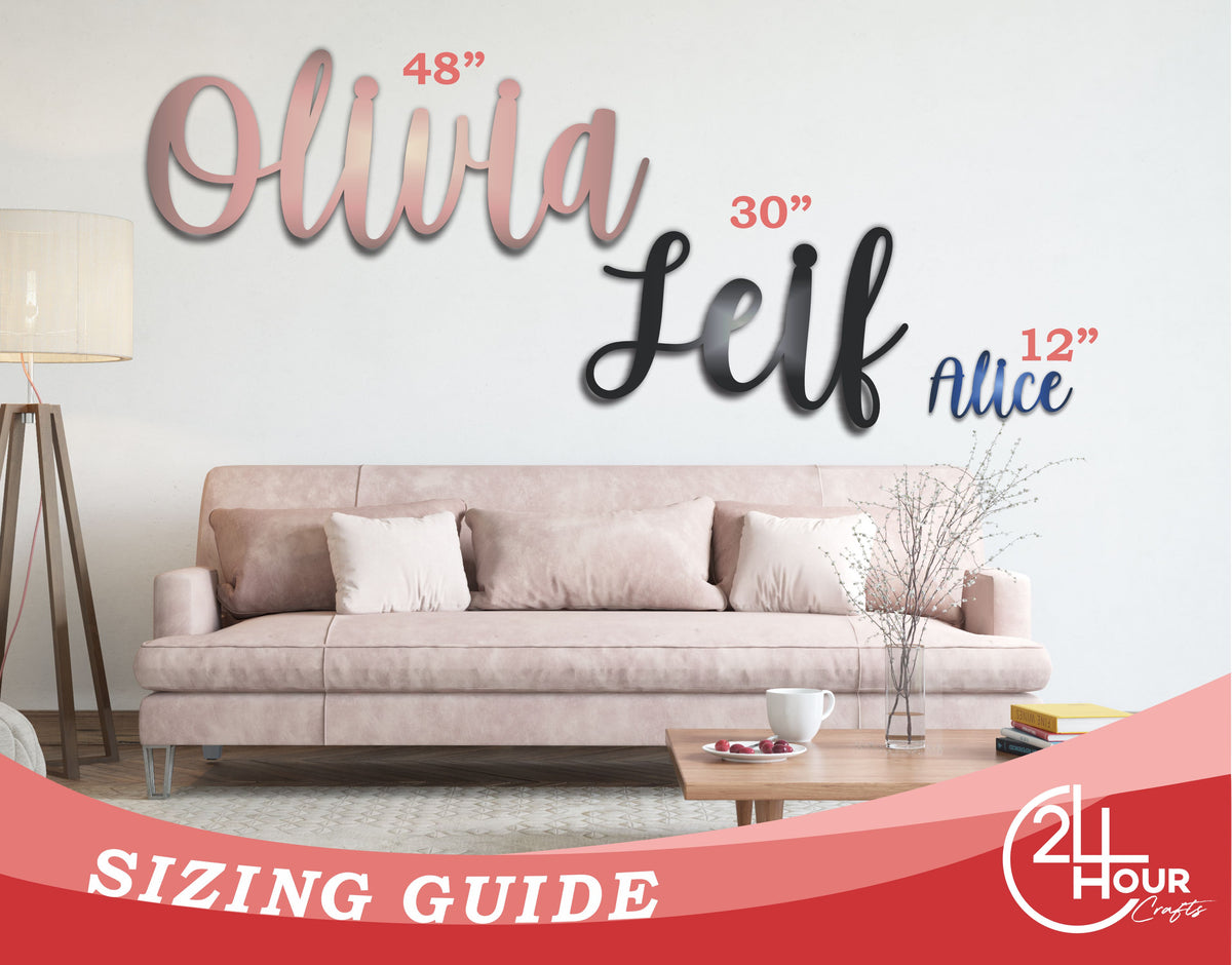 Metal Custom Script Font | Personalized Script Word Sign | Indoor Outd ...