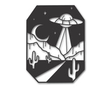 Load image into Gallery viewer, Metal UFO Over Desert Wall Art
