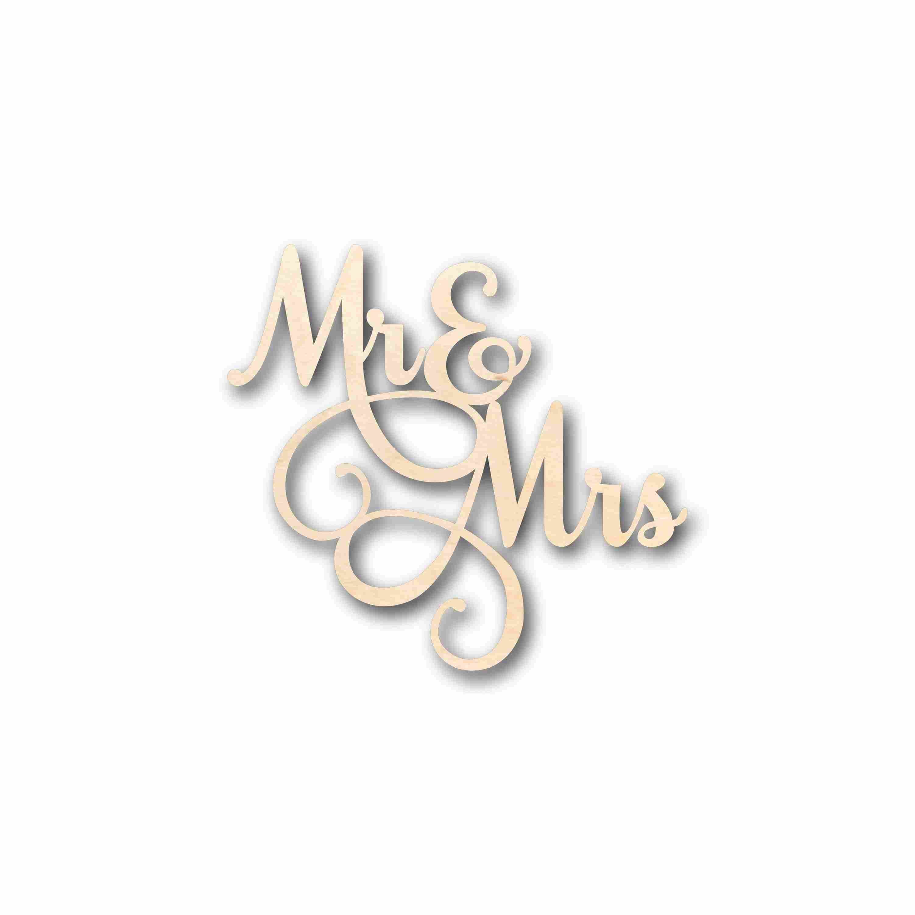 Mr. & Mrs. Sign Unfinished Wood Cutout Home Decor DIY