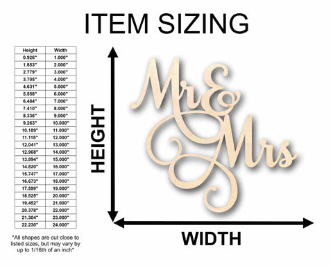 Mr. & Mrs. Sign Unfinished Wood Cutout Home Decor DIY