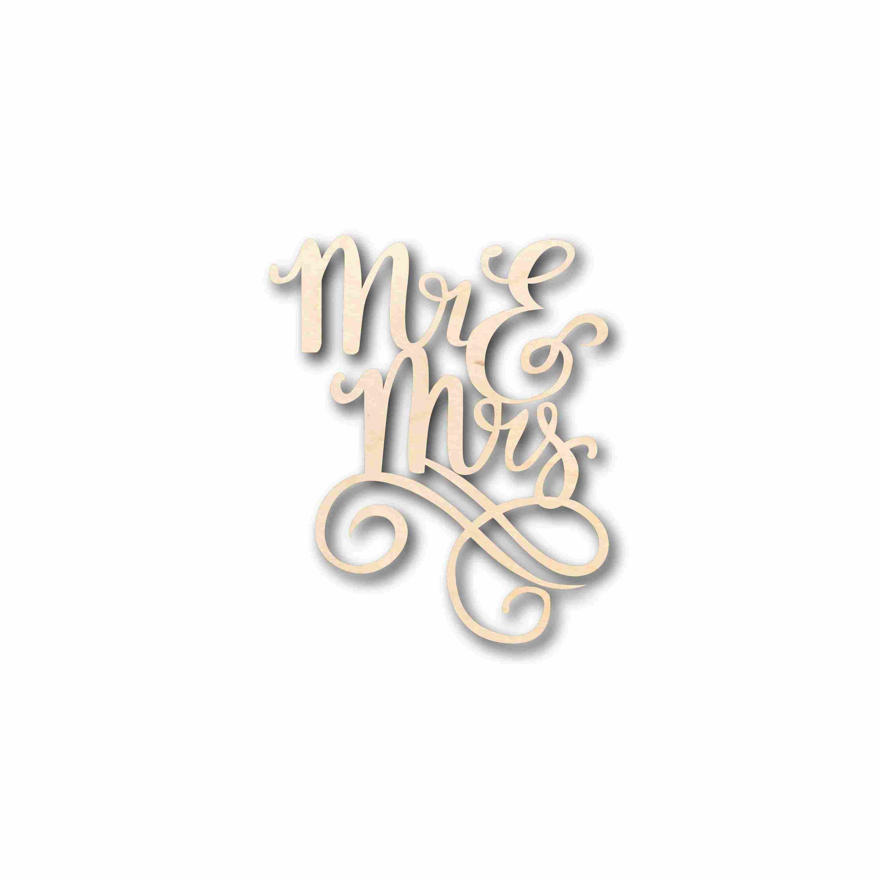 Mr. & Mrs. Sign Unfinished Wood Cutout Home Decor DIY Wedding