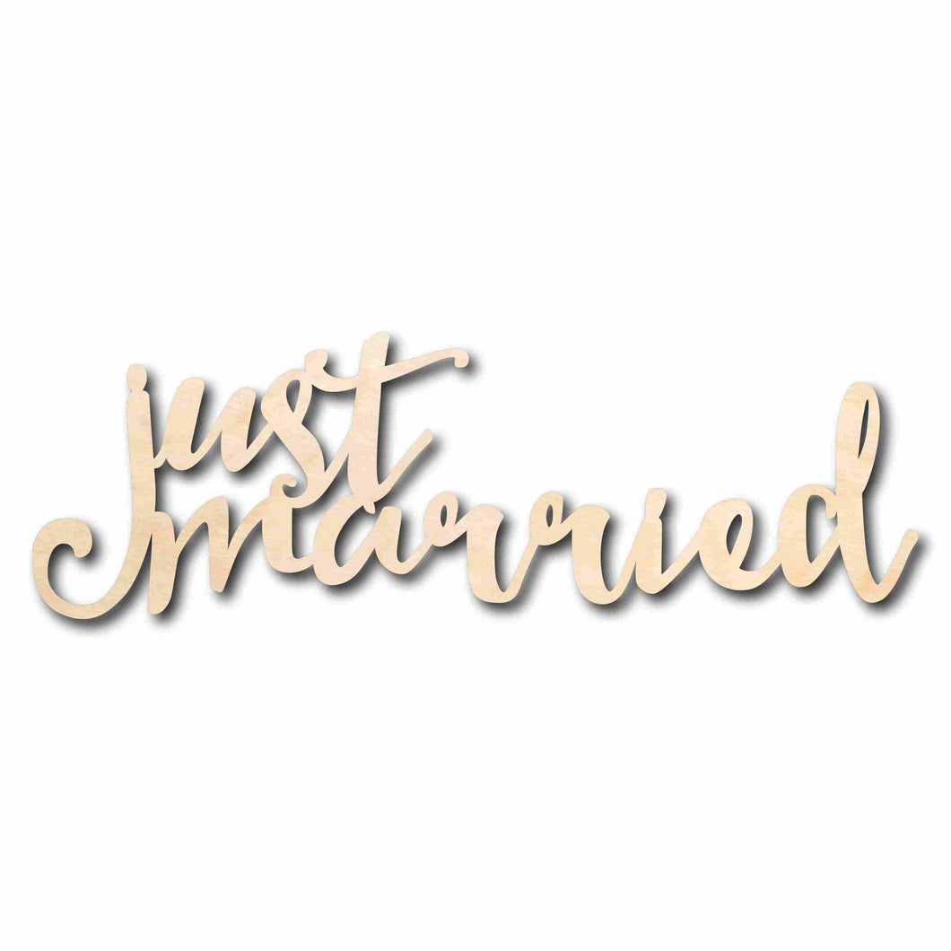 Just Married Sign Unfinished Wood Cutout Home Decor DIY Wedding