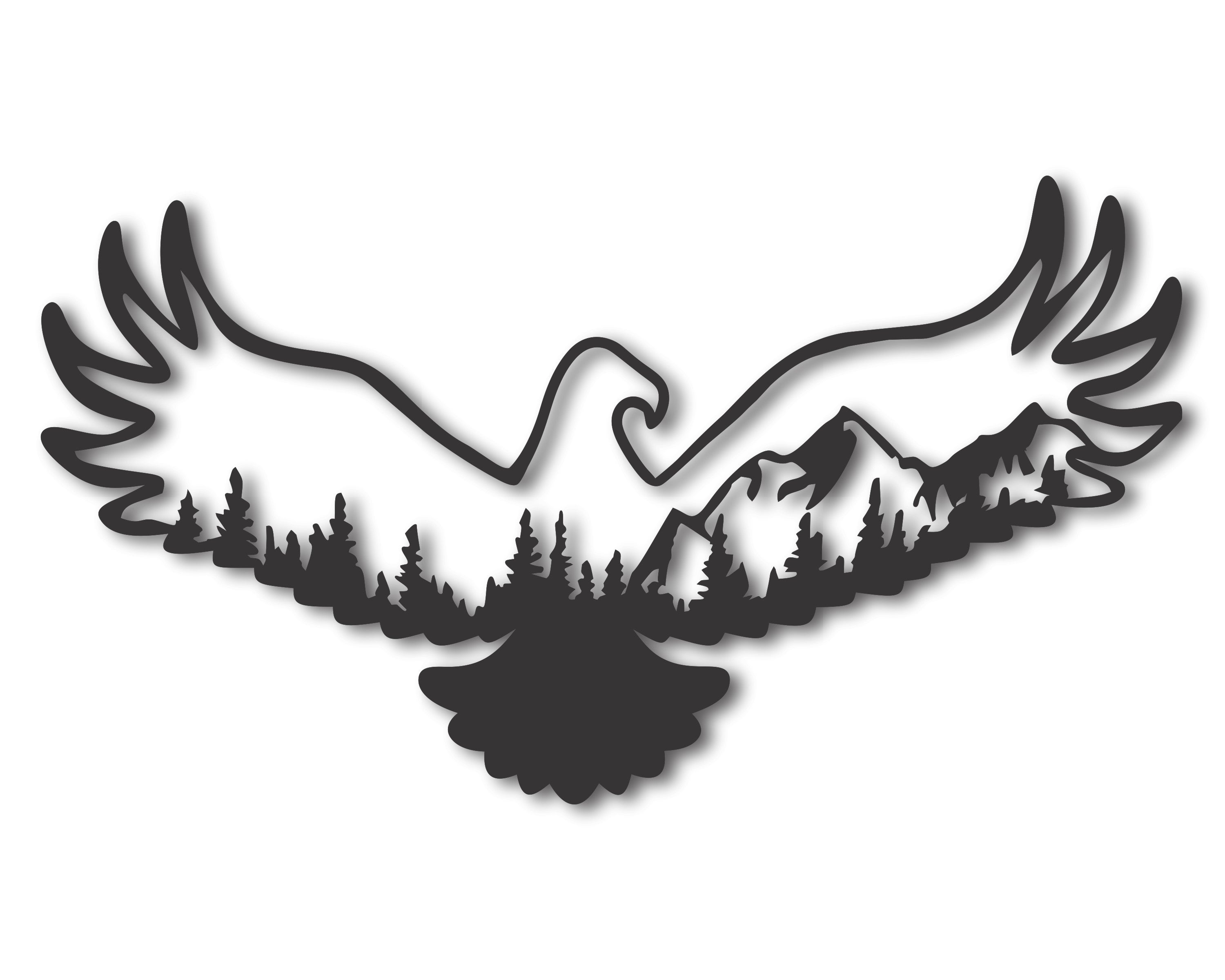 Metal Eagle Mountain Wall Art | Rustic Eagle Mountain Landscape