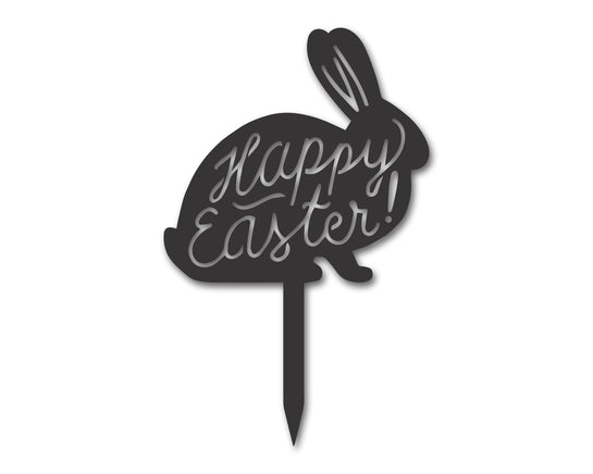 Metal Easter Bunny Yard Stake | Metal Bunny Garden Stake | 15 Color Options