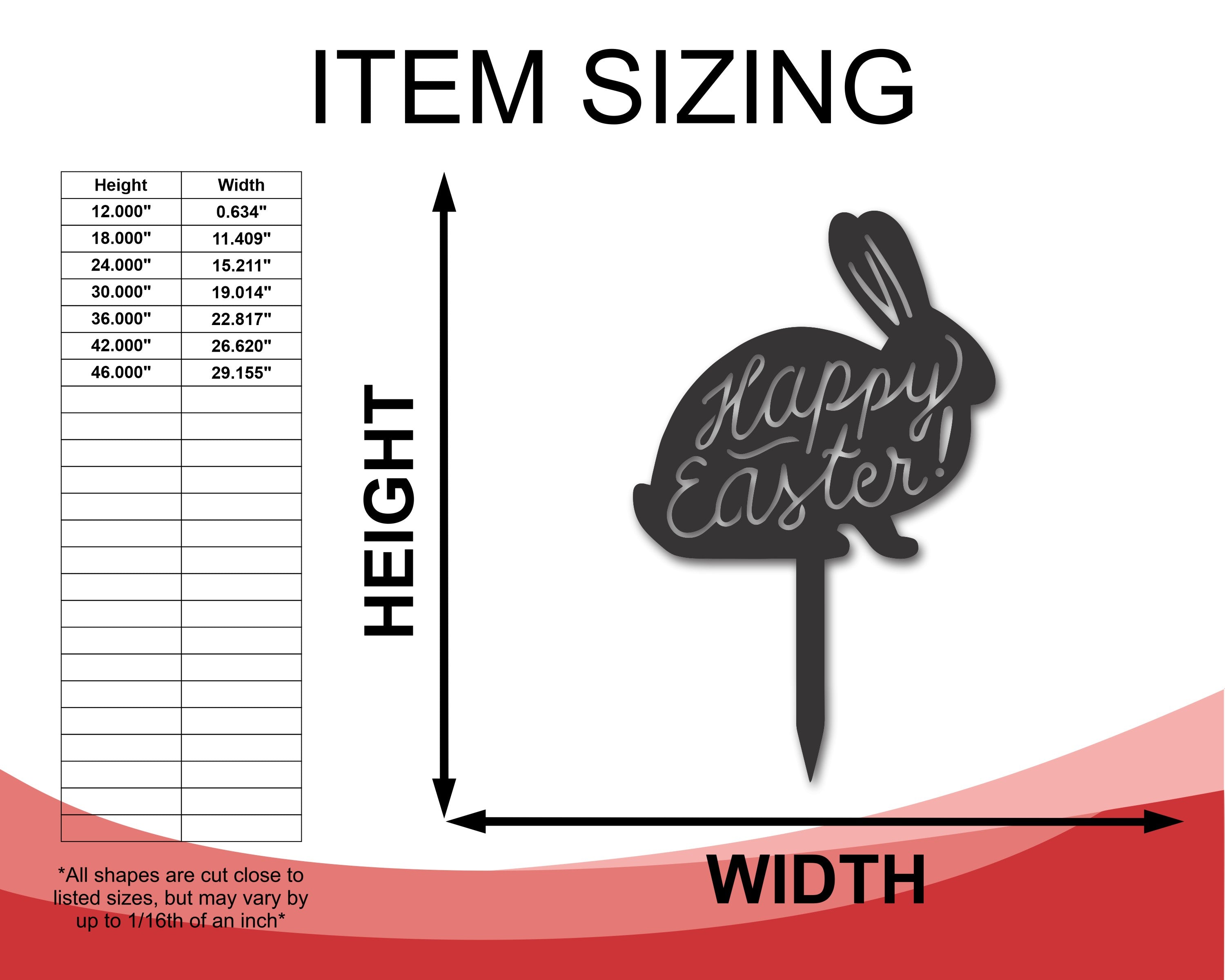 Metal Easter Bunny Yard Stake | Metal Bunny Garden Stake | 15 Color Options