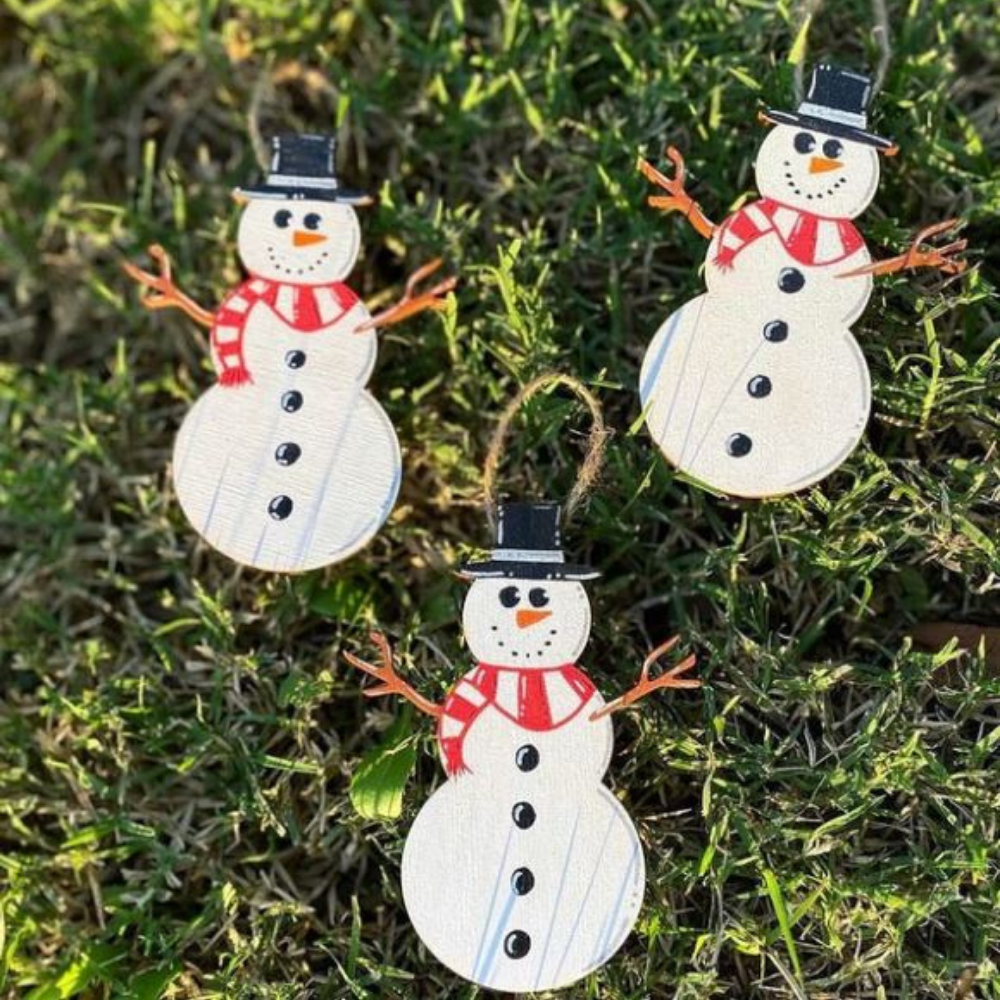 wooden snowman craft