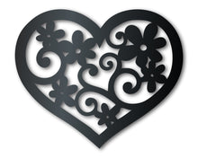 Load image into Gallery viewer, Metal Flower Heart Wall Art - Metal Sign - 14 Color Options
