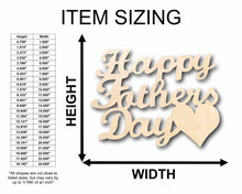 Load image into Gallery viewer, Happy Father&#39;s Day Unfinished Wood Cutout DIY handmade Craft
