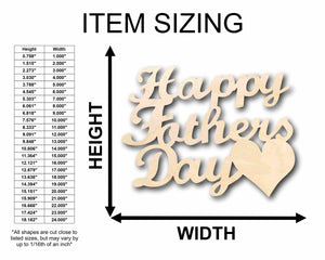 Happy Father's Day Unfinished Wood Cutout DIY handmade Craft