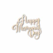 Load image into Gallery viewer, Happy Memorial Day Unfinished Wood Cutout DIY handmade Craft
