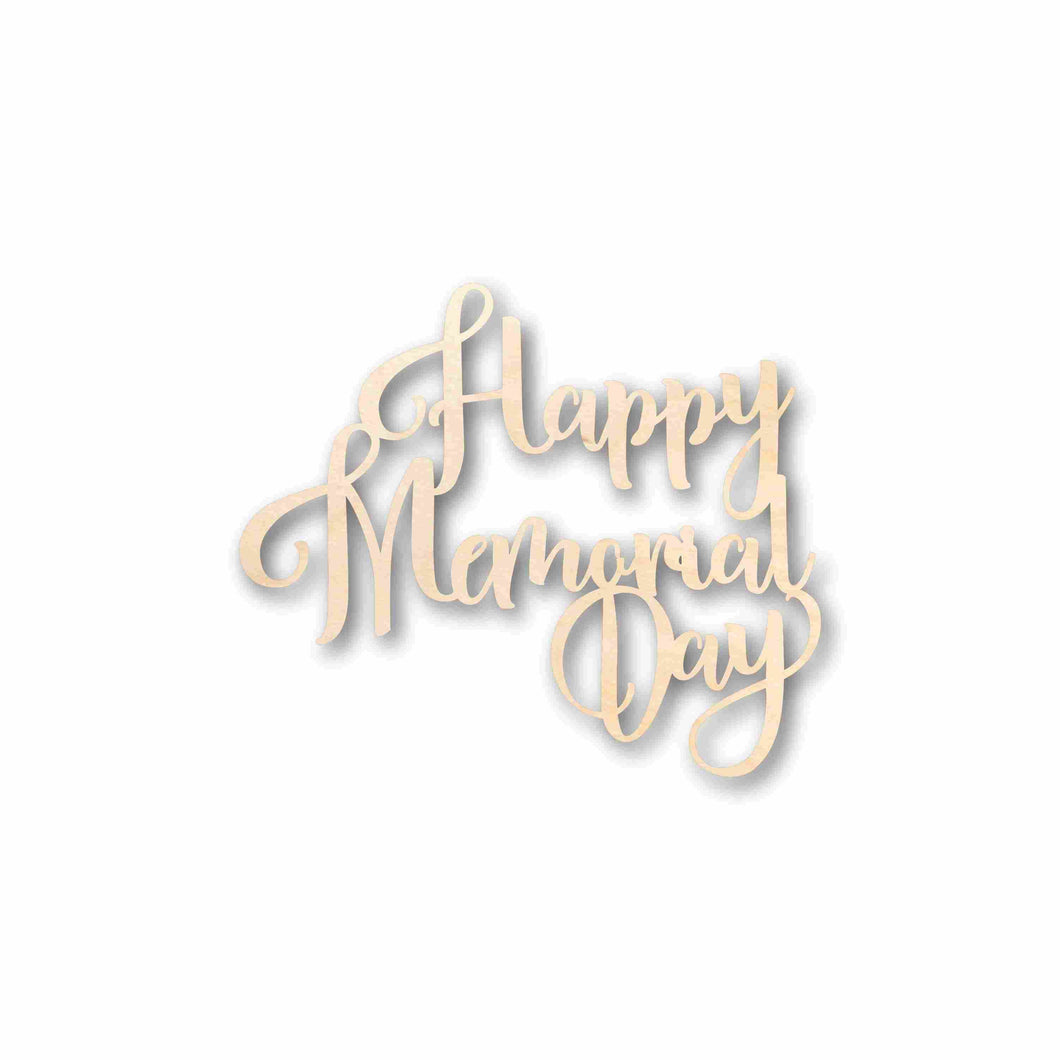 Happy Memorial Day Unfinished Wood Cutout DIY handmade Craft