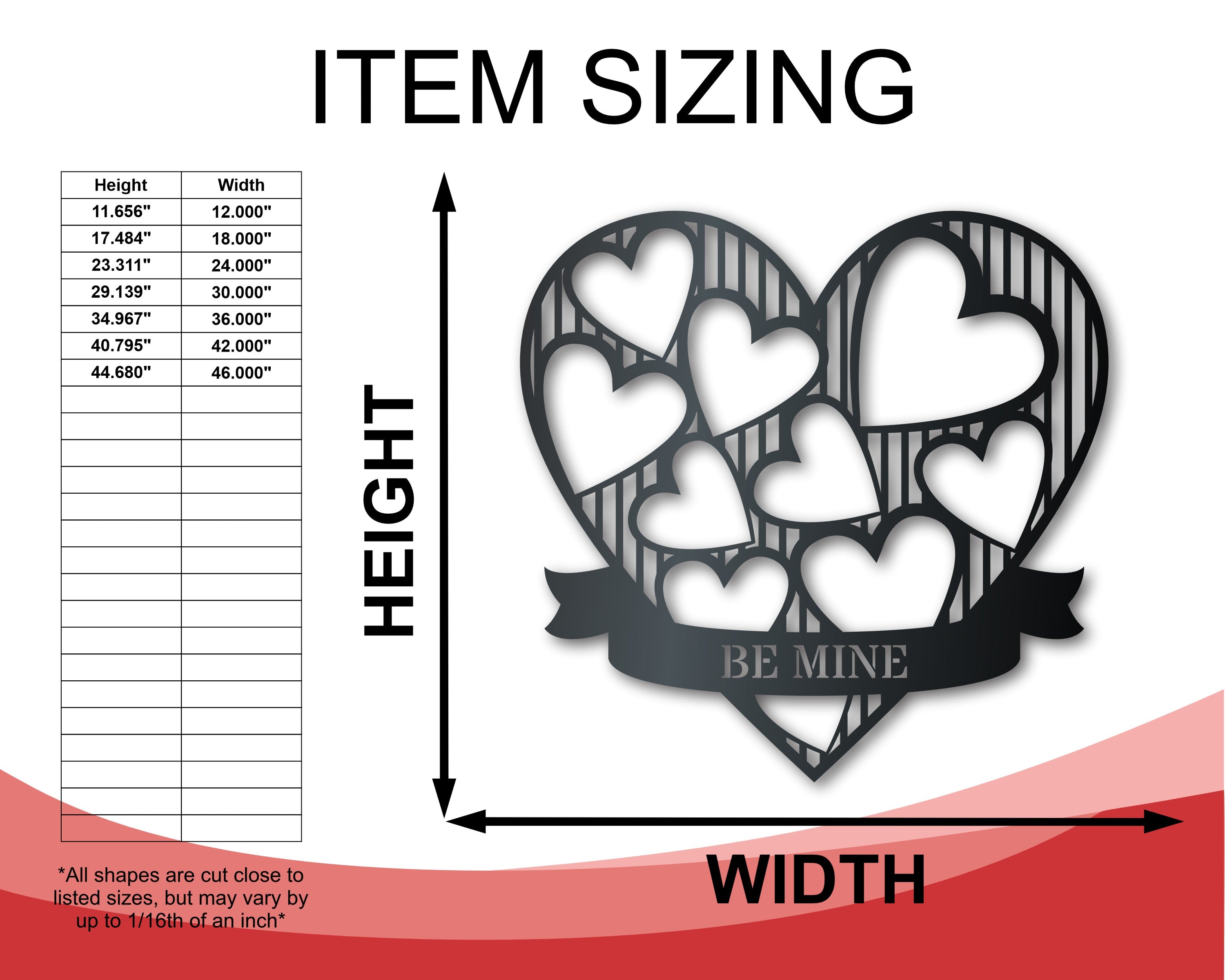 Metal Heart of Hearts Wall Art - Metal Sign - 14 Color Options