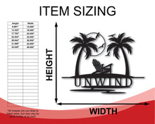 Load image into Gallery viewer, Metal Beach Sign | Custom Metal Palm Tree Sign | 15 Color Options
