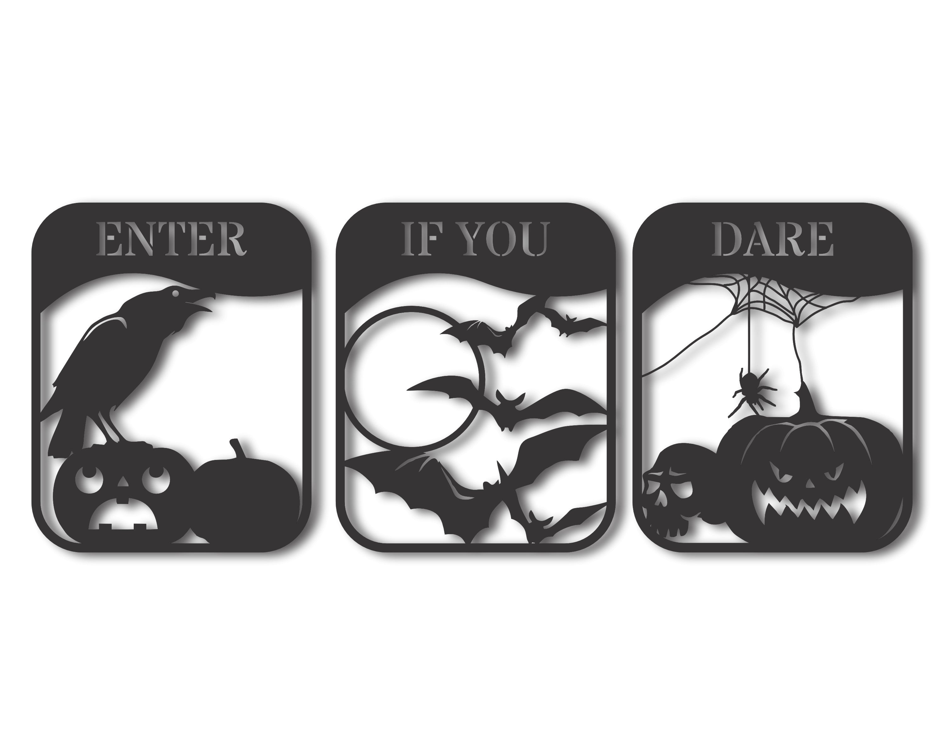 Custom Metal Halloween Signs | Set of 3 | Indoor Outdoor | Up to 46