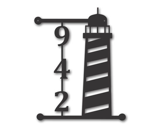 Metal Lighthouse House Number