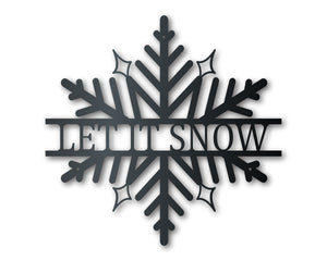 Metal Custom Snowflake Wall Art - Metal Winter Sign - 14 Color Options