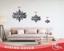 Load image into Gallery viewer, Metal Custom Snowflake Wall Art - Metal Winter Sign - 14 Color Options
