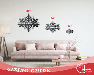 Metal Custom Snowflake Wall Art - Metal Winter Sign - 14 Color Options