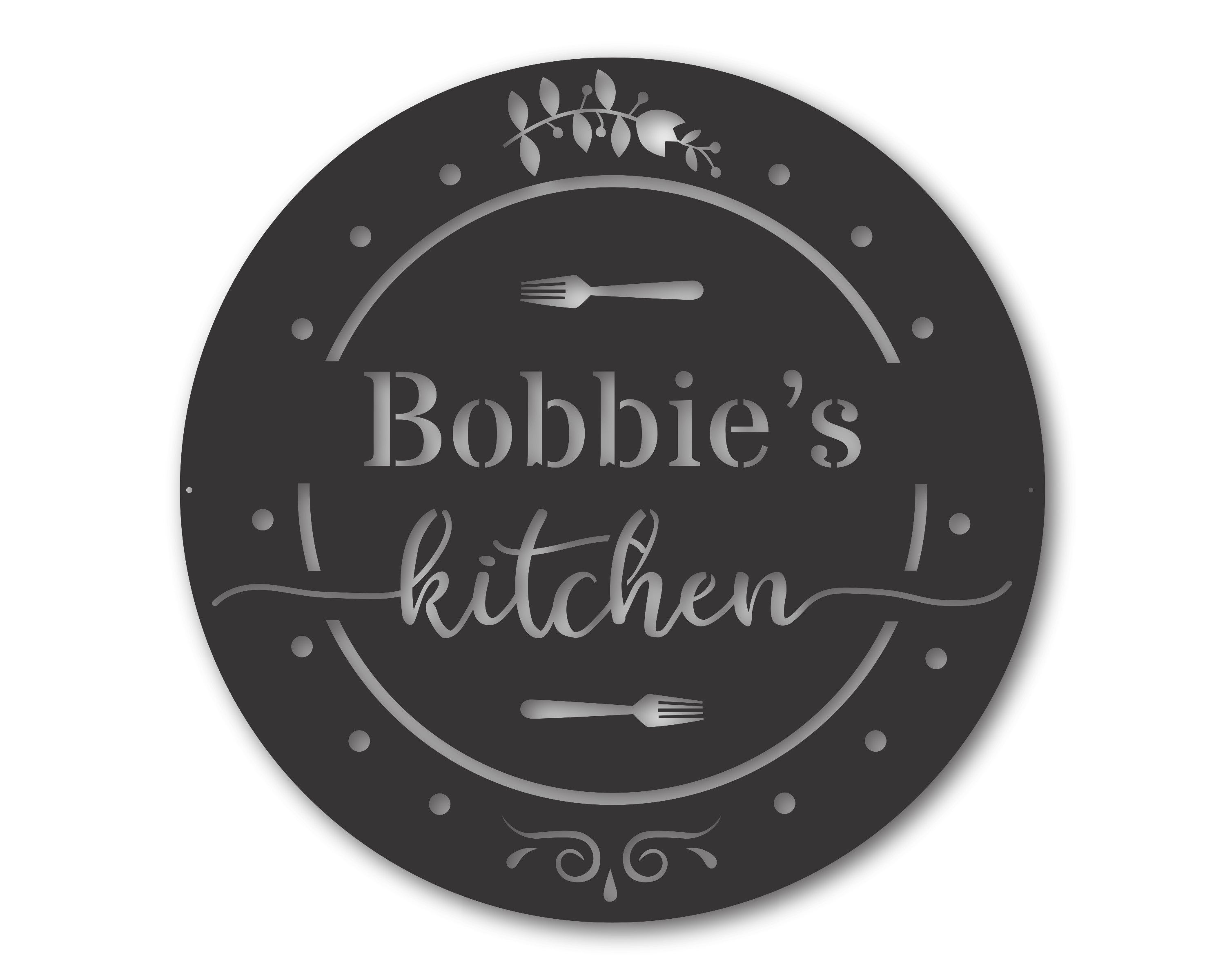 Custom Round Metal Kitchen Sign | Round Kitchen Wall Decor | Custom Kitchen Wall Sign | 15 Color Options