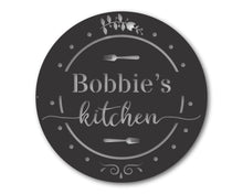 Load image into Gallery viewer, Custom Round Metal Kitchen Sign | Round Kitchen Wall Decor | Custom Kitchen Wall Sign | 15 Color Options
