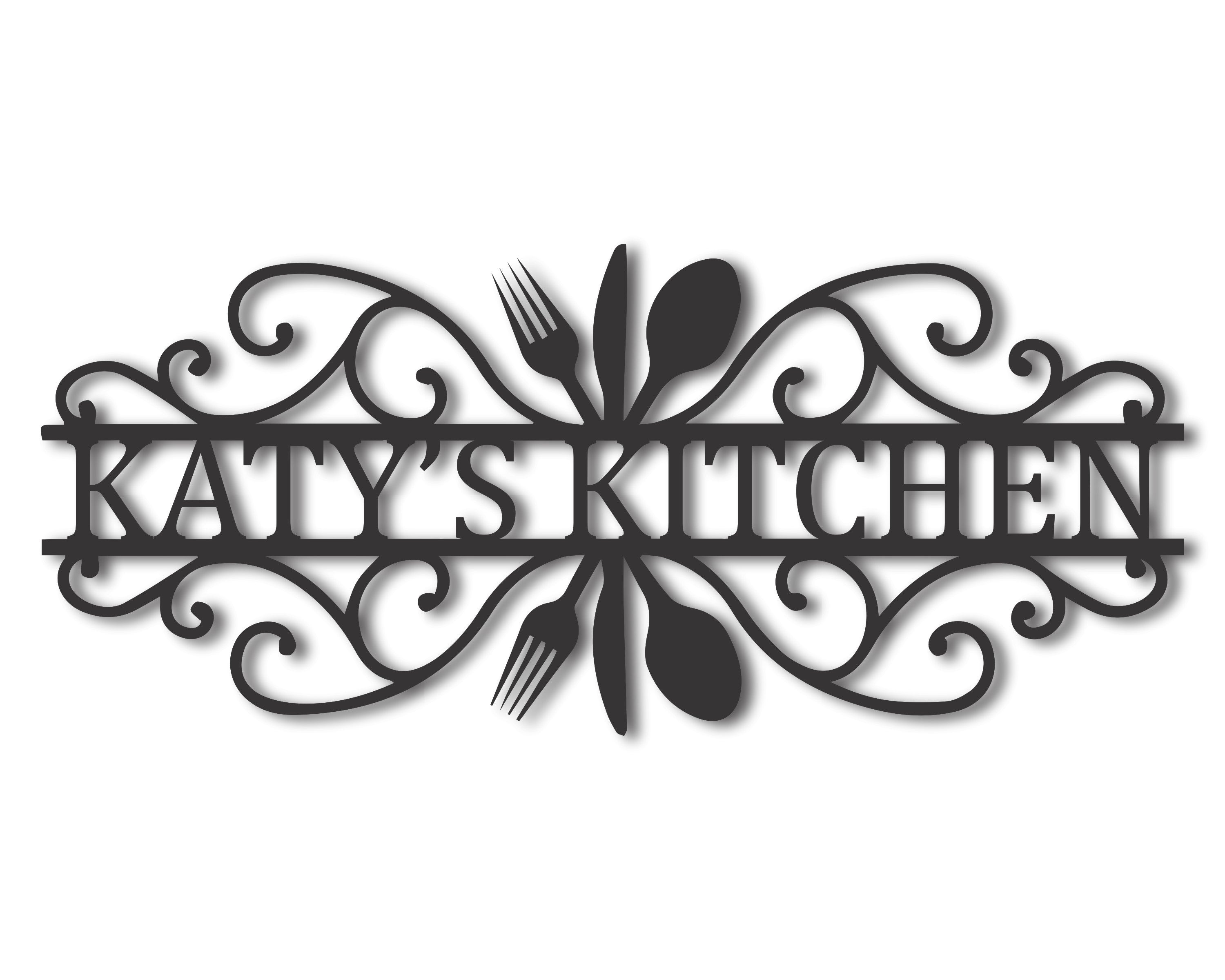 Metal Kitchen Silverware Sign | Farmhouse Kitchen Signs | 15 Color Options