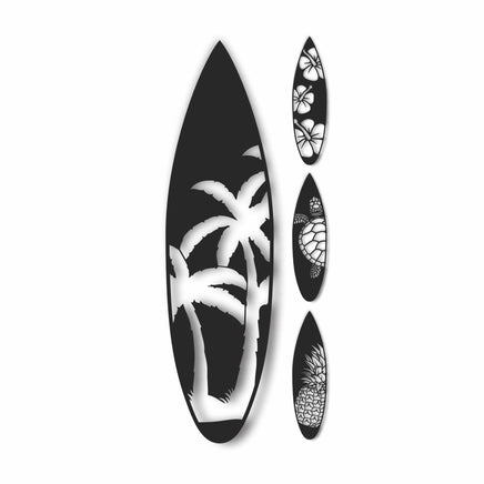 Metal Surfboard Wall Decor | Tropical Surfboard Wall Art | 15 Color Options