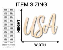 Load image into Gallery viewer, USA Script Letters Craft Unfinished Wood Cutout Font DIY handmade Gift
