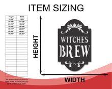 Load image into Gallery viewer, Metal Halloween Sign | Metal Halloween Witches Brew Sign | 15 Color options
