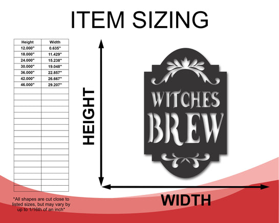 Metal Halloween Sign | Metal Halloween Witches Brew Sign | 15 Color options