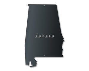 Metal Alabama Wall Art | Custom Metal US State Sign | Indoor Outdoor | Up to 46" | Over 20 Color Options