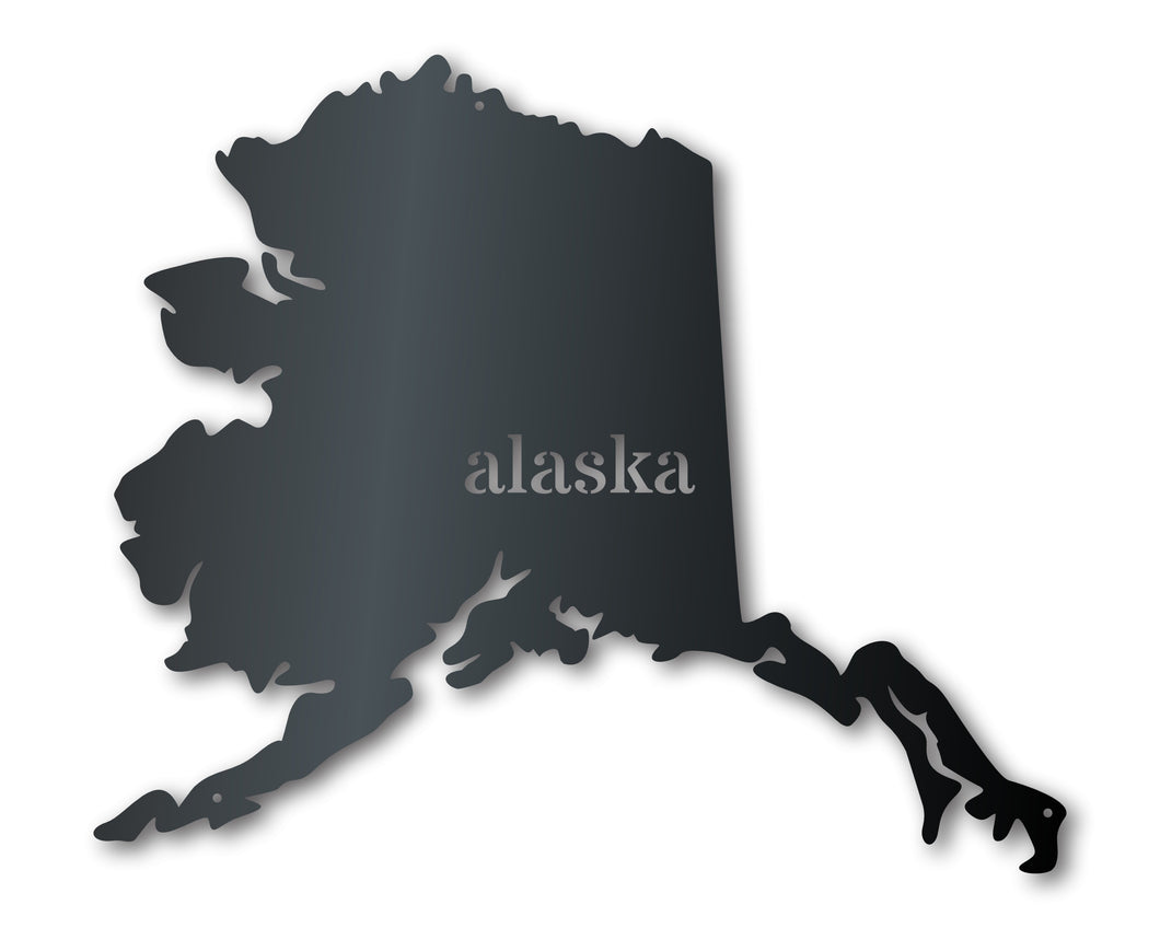 Metal Alaska Wall Art | Custom Metal US State Sign | Indoor Outdoor | Up to 46