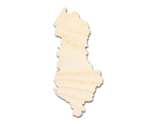 Load image into Gallery viewer, Unfinished Wood Albania Country Shape - Southeast Europe Craft - up to 36&quot; DIY
