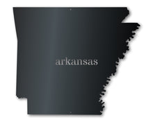 Load image into Gallery viewer, Metal Arkansas Wall Art - Custom Metal US State Sign - 14 Color Options
