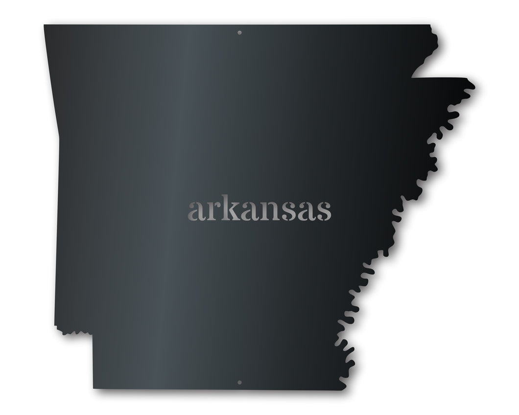 Metal Arkansas Wall Art - Custom Metal US State Sign - 14 Color Options