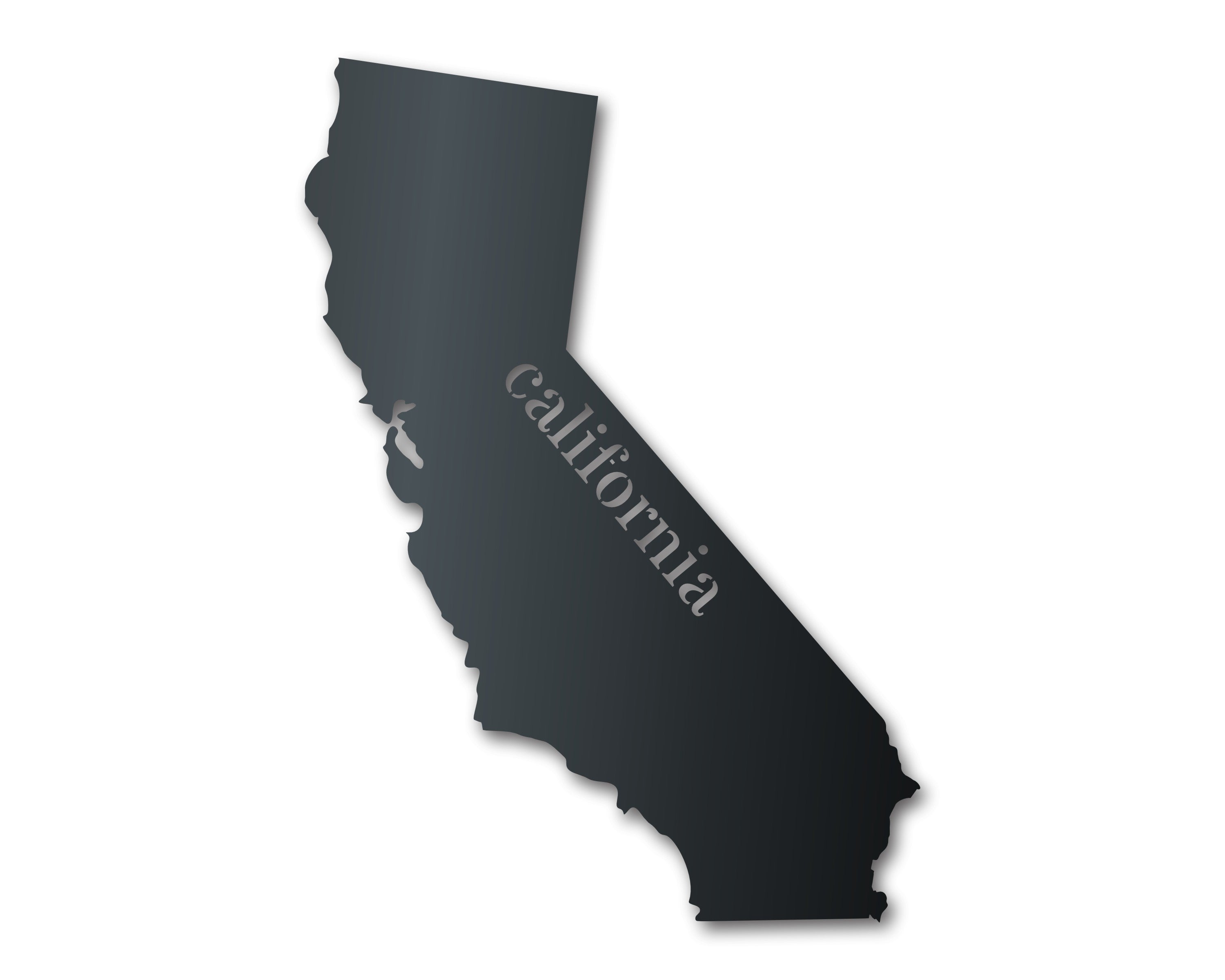 Metal California Wall Art - Custom Metal US State Sign - 14 Color Options