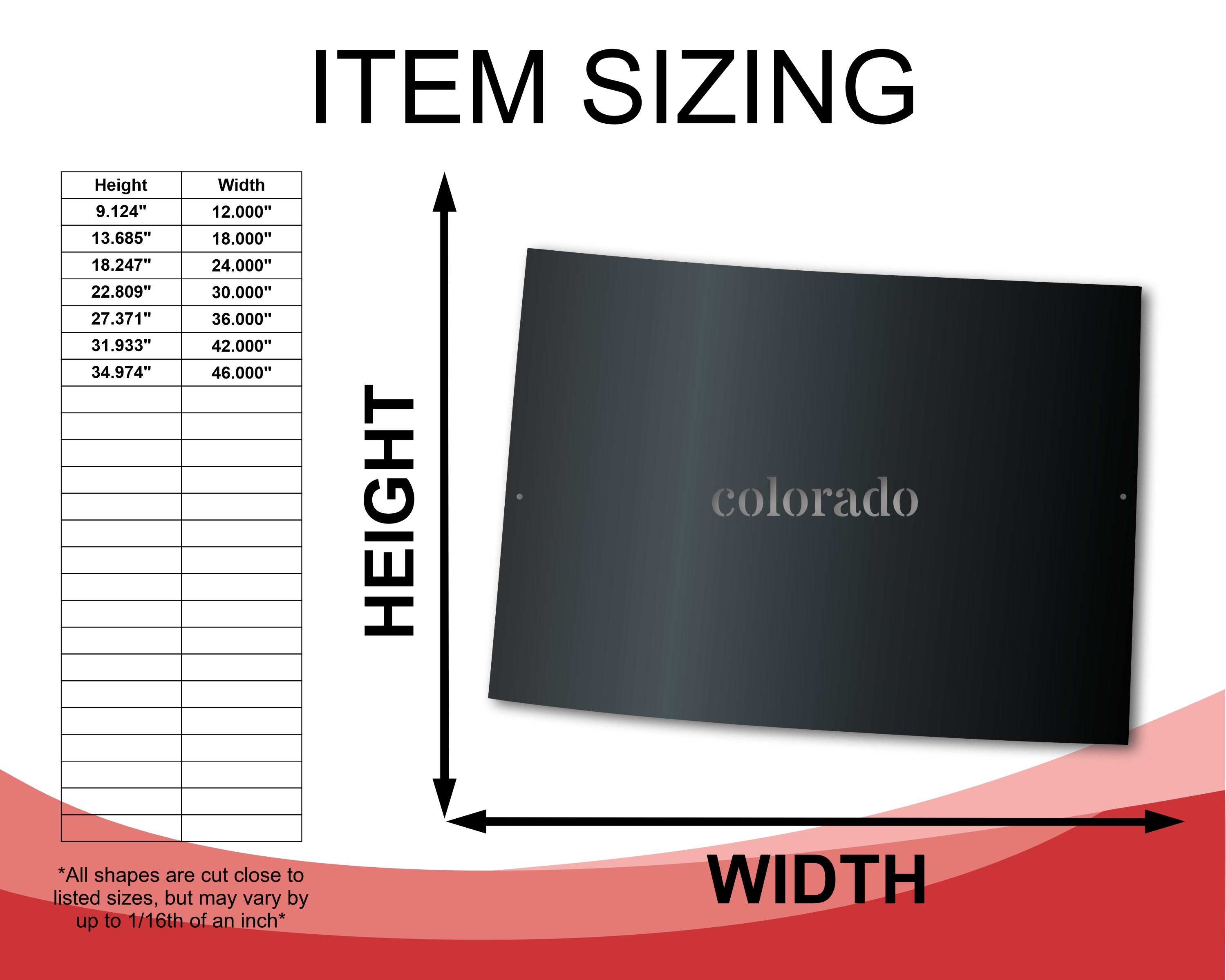 Metal Colorado Wall Art - Custom Metal US State Sign - 14 Color Options