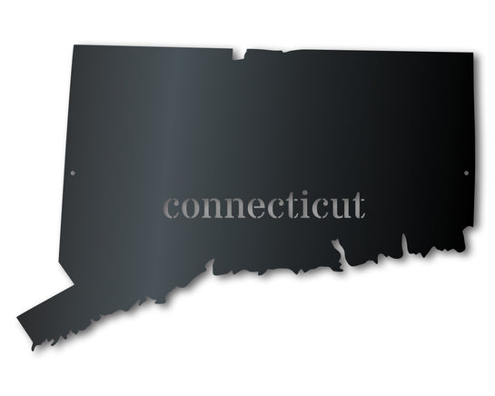 Metal Connecticut Wall Art - Custom Metal US State Sign - 14 Color Options