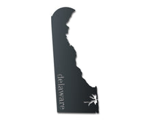 Load image into Gallery viewer, Metal Delaware Wall Art - Custom Metal US State Sign - 14 Color Options
