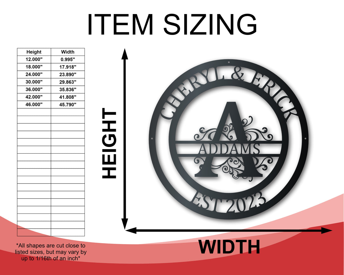 Custom Metal Family Established Monogram Wall Art – 24 Hour Crafts