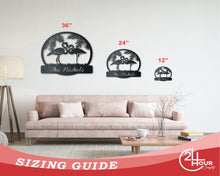 Load image into Gallery viewer, Custom Metal Flamingo Couple Wall Art - Custom Metal Sign - 14 Color Options
