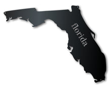 Load image into Gallery viewer, Metal Florida Wall Art - Custom Metal US State Sign - 14 Color Options
