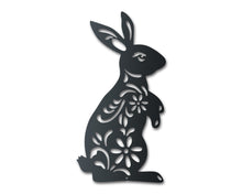 Load image into Gallery viewer, Metal Folk Flower Bunny Wall Art - 14 Color Options
