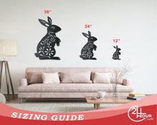 Load image into Gallery viewer, Metal Folk Flower Bunny Wall Art - 14 Color Options
