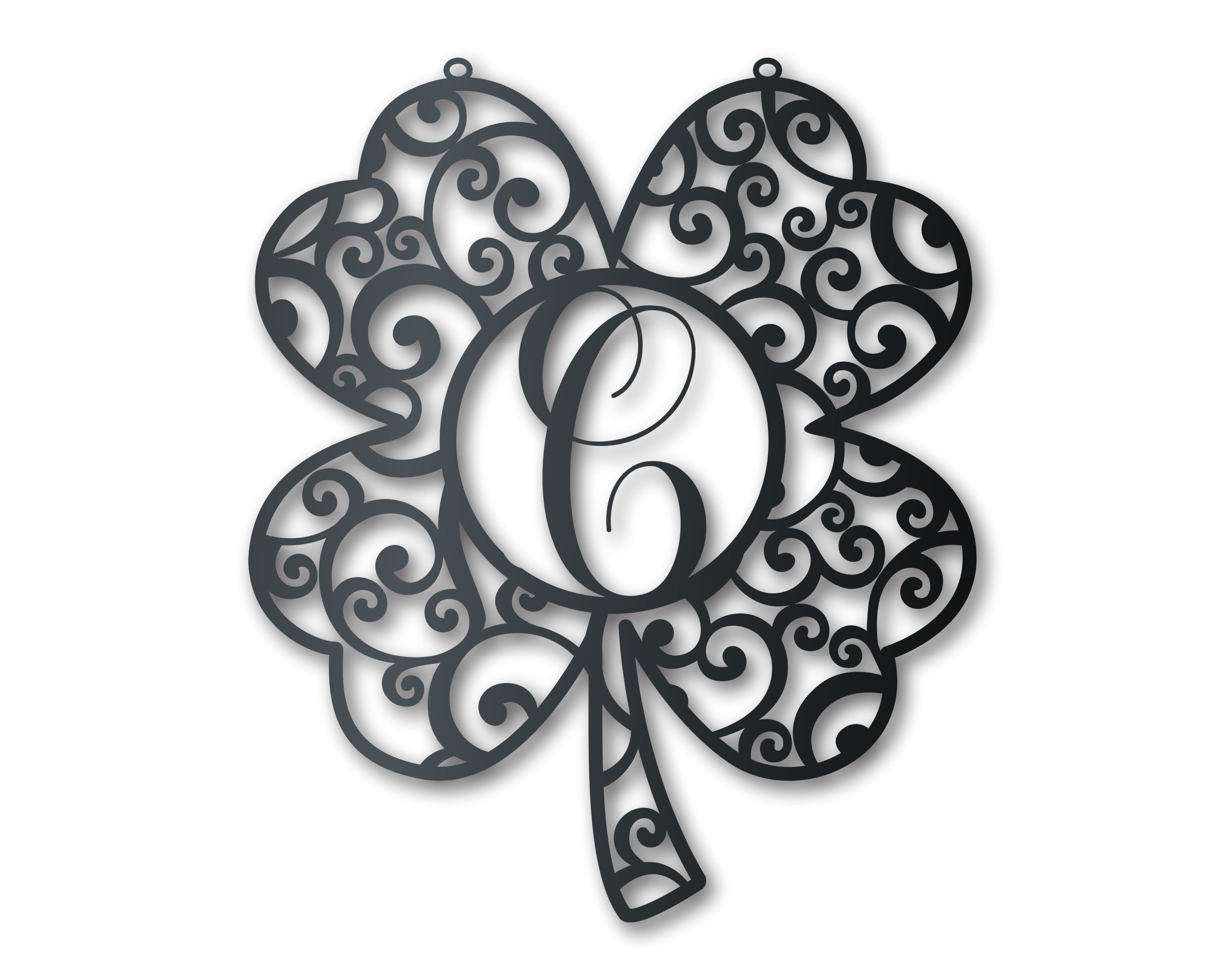 Metal Shamrock Family Monogram Wall Art - Metal St Patrick's Day Sign - 14 Color Options