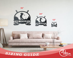 Custom Metal Golfing Monogram Wall Art - Custom Metal Sports Sign - 14 Color Options