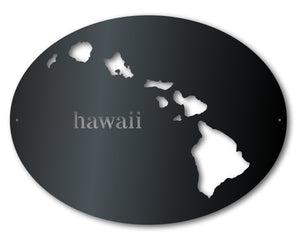 Metal Hawaii Wall Art - Custom Metal US State Sign - 14 Color Options