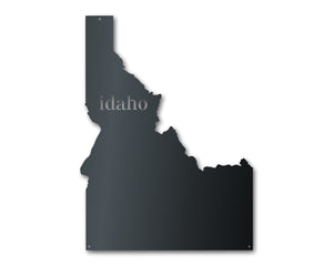 Metal Idaho Wall Art - Custom Metal US State Sign - 14 Color Options